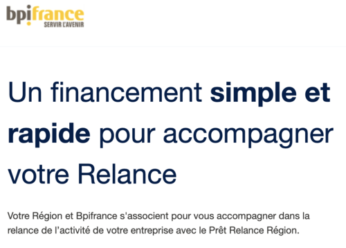 Prêt Relance Régions - BPI France Prêt Relance Régions - BPI France